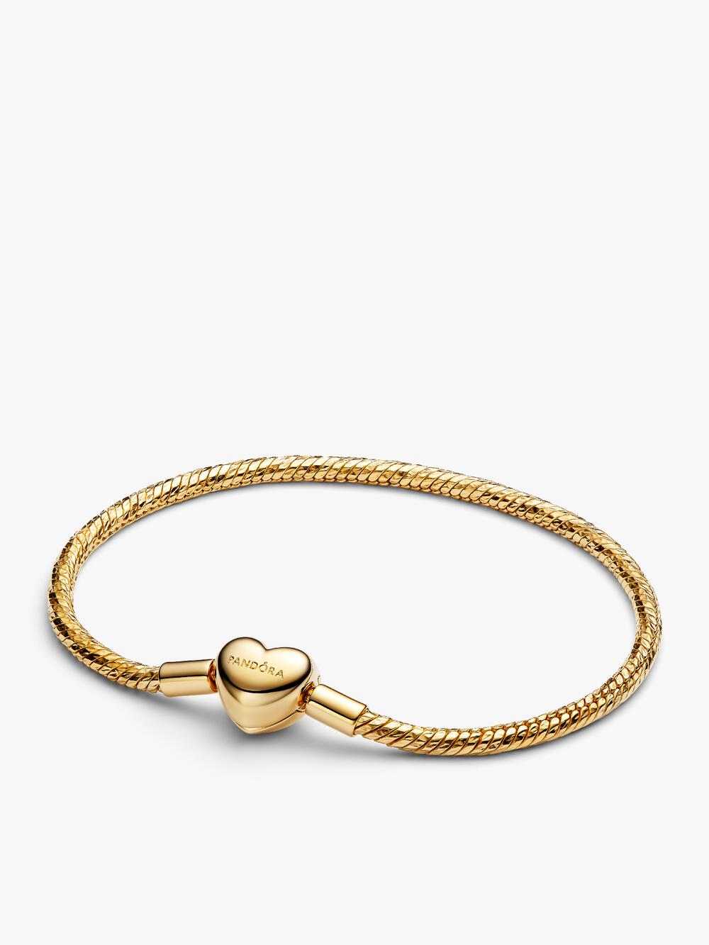 Sparkling Infinity Heart Clasp Snake Chain Bracelet