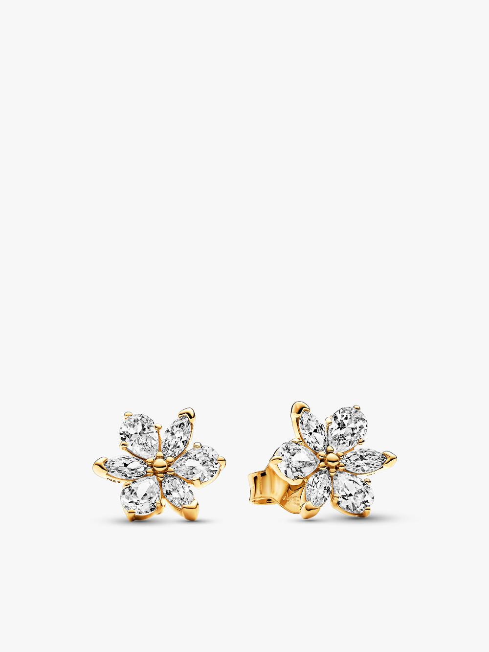 Sparkling Elevated Heart Stud Earrings