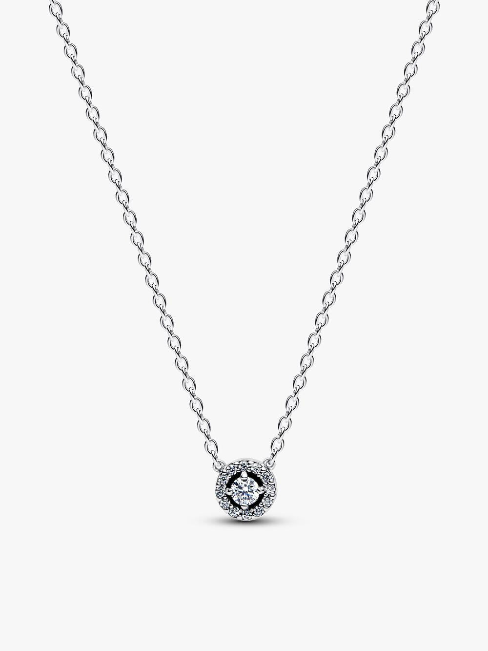 Sparkling Heart Halo Pendant Necklace