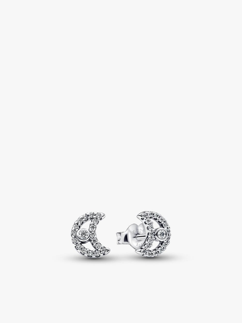 Sparkling Heart Padlock Stud Earrings