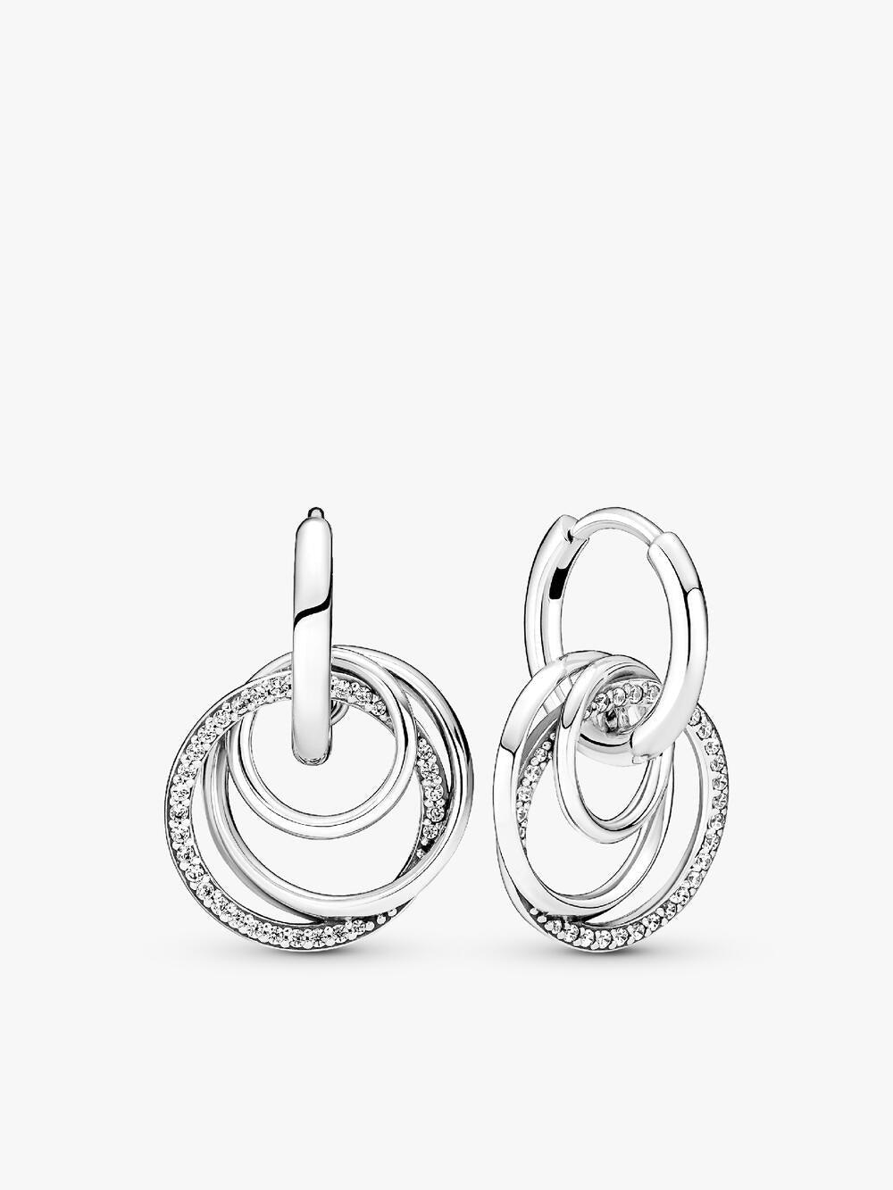 Sparkling Heart Padlock Stud Earrings