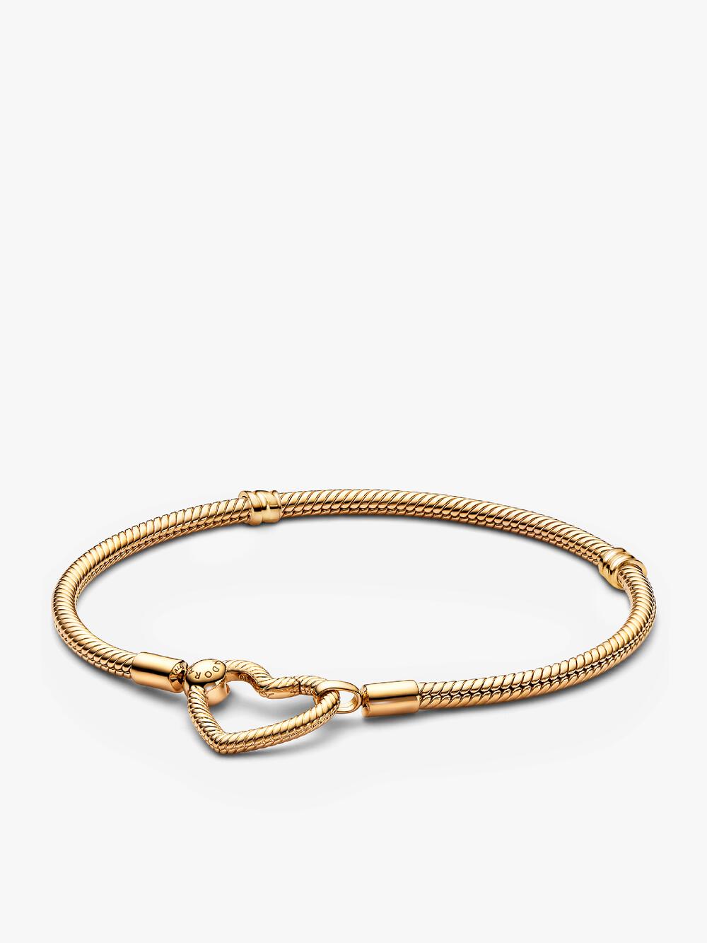 Pandora Moments Heart Closure Snake Chain Bracelet