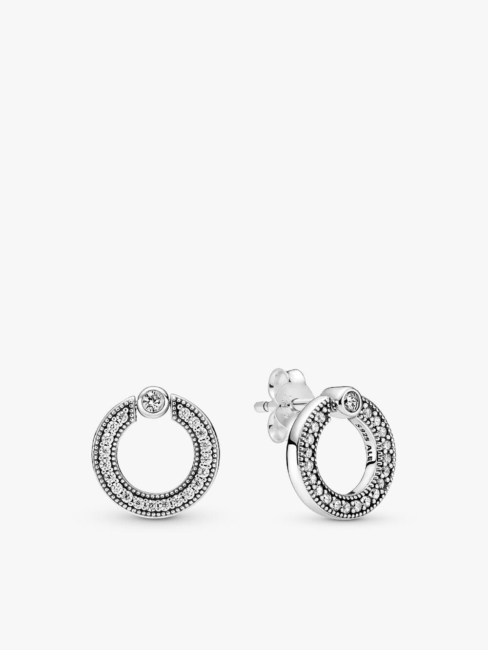 Pavé Heart Hoop Earrings
