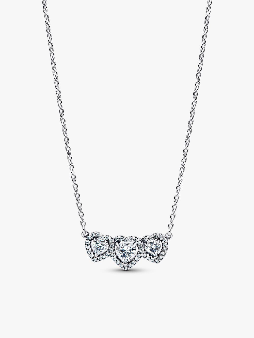 Sparkling Heart Halo Pendant Necklace