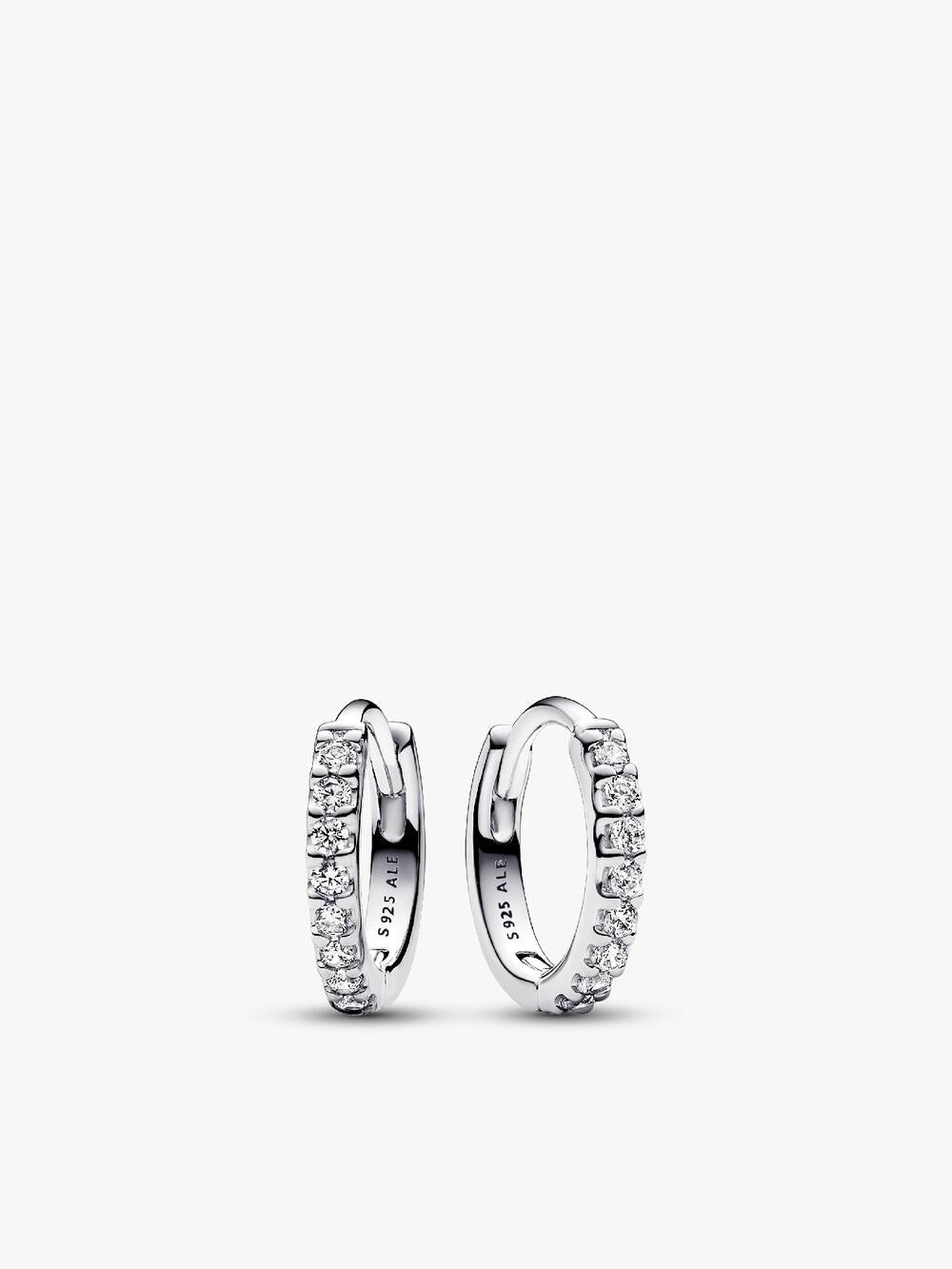 Round Pavé Halo Stud Earrings