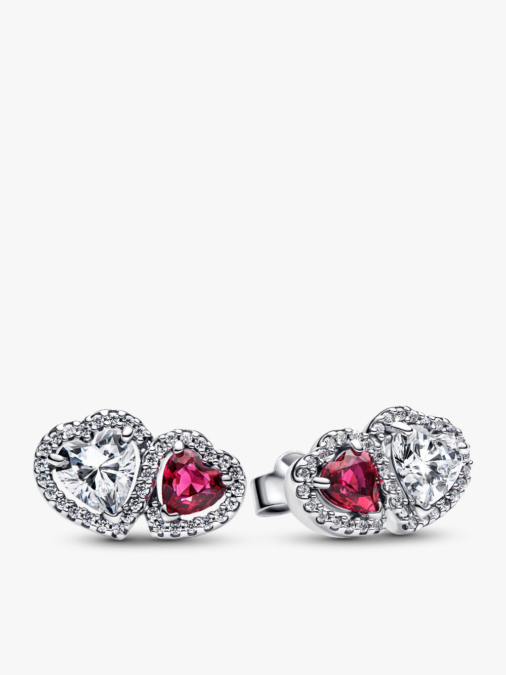 Elevated Pink Heart Stud Earrings
