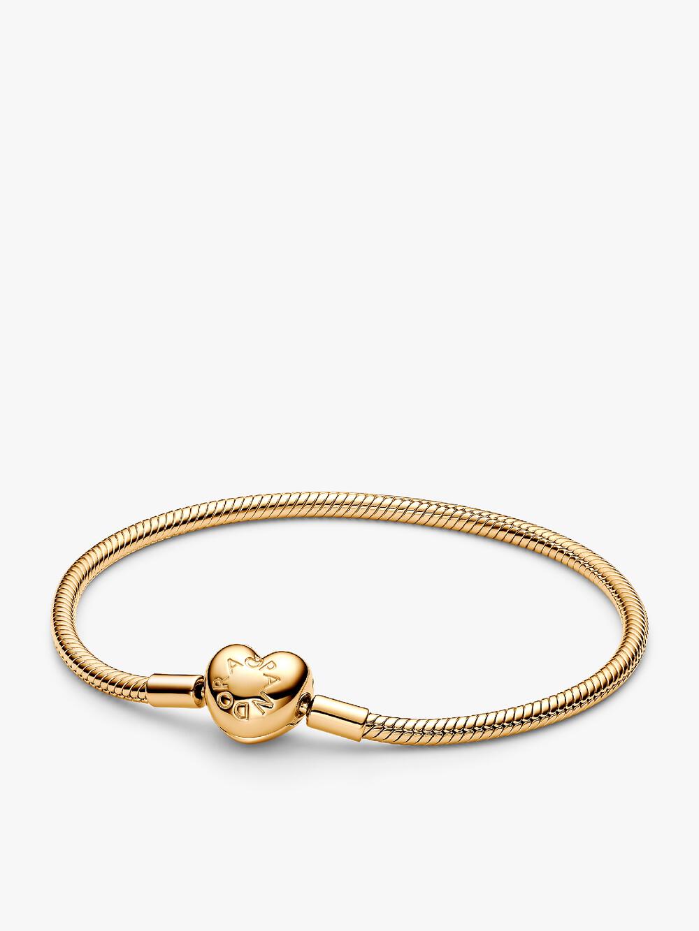 Sparkling Infinity Heart Clasp Snake Chain Bracelet