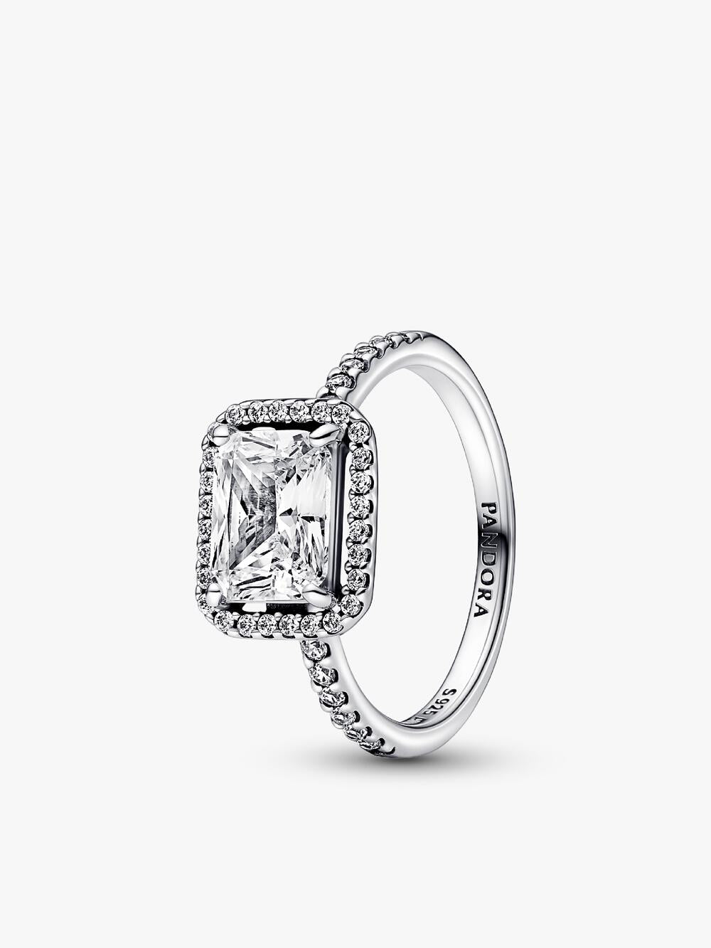 Square Sparkle Halo Ring