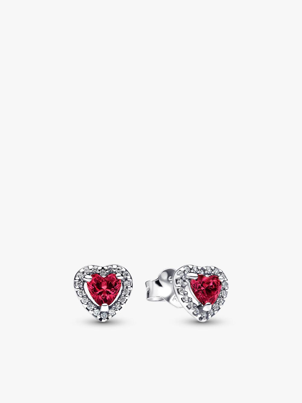 Elevated Pink Heart Stud Earrings