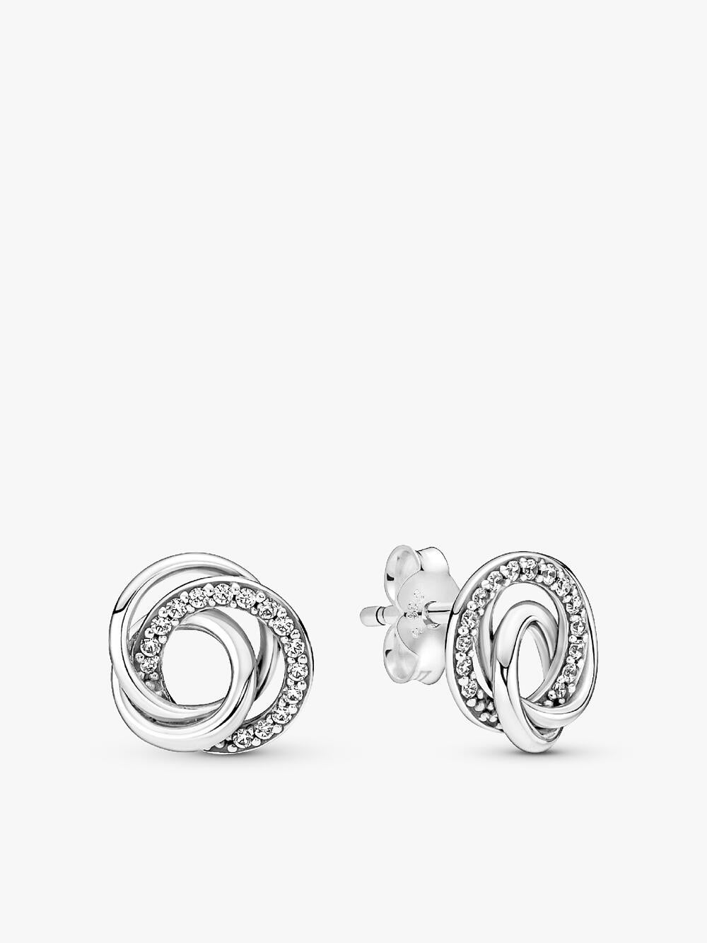 Sparkling Infinity Heart Stud Earrings